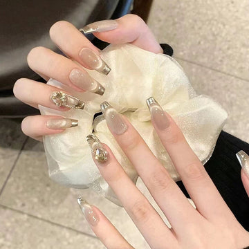 ネイルチップ Luminail プレミアムつけ爪 - シルバーフェアリーロングネイル