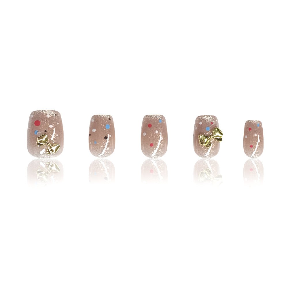 ネイルチップ Luminail プレミアムつけ爪 - ロマンティックカラフルドット ショートネイル - ネイルチップ専門店 Luminail ルミネイル