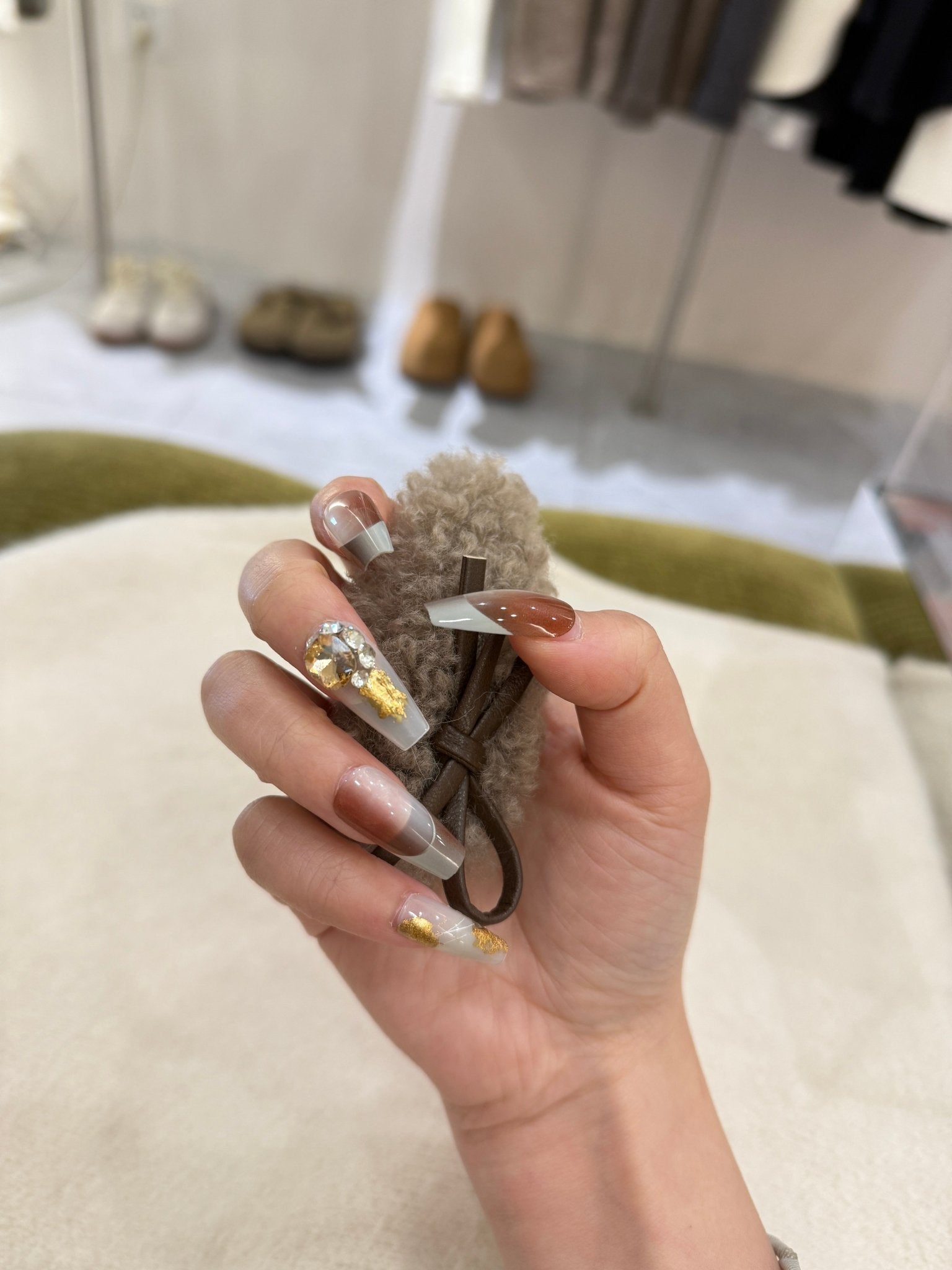 ネイルチップ Luminail プレミアムつけ爪 - グラデーション&ゴールドデザインロングネイル - ネイルチップ専門店 Luminail ルミネイル