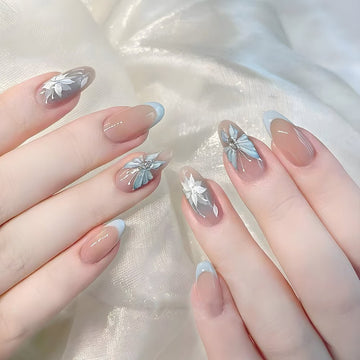 ネイルチップ Luminail プレミアムつけ爪 - ミルキーベージュフレンチロングネイル - ネイルチップ専門店 Luminail ルミネイル