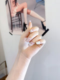 ネイルチップ Luminail プレミアムつけ爪 – リボンとドットのショートネイル 上品で可愛らしい指先 - ネイルチップ専門店 Luminail ルミネイル